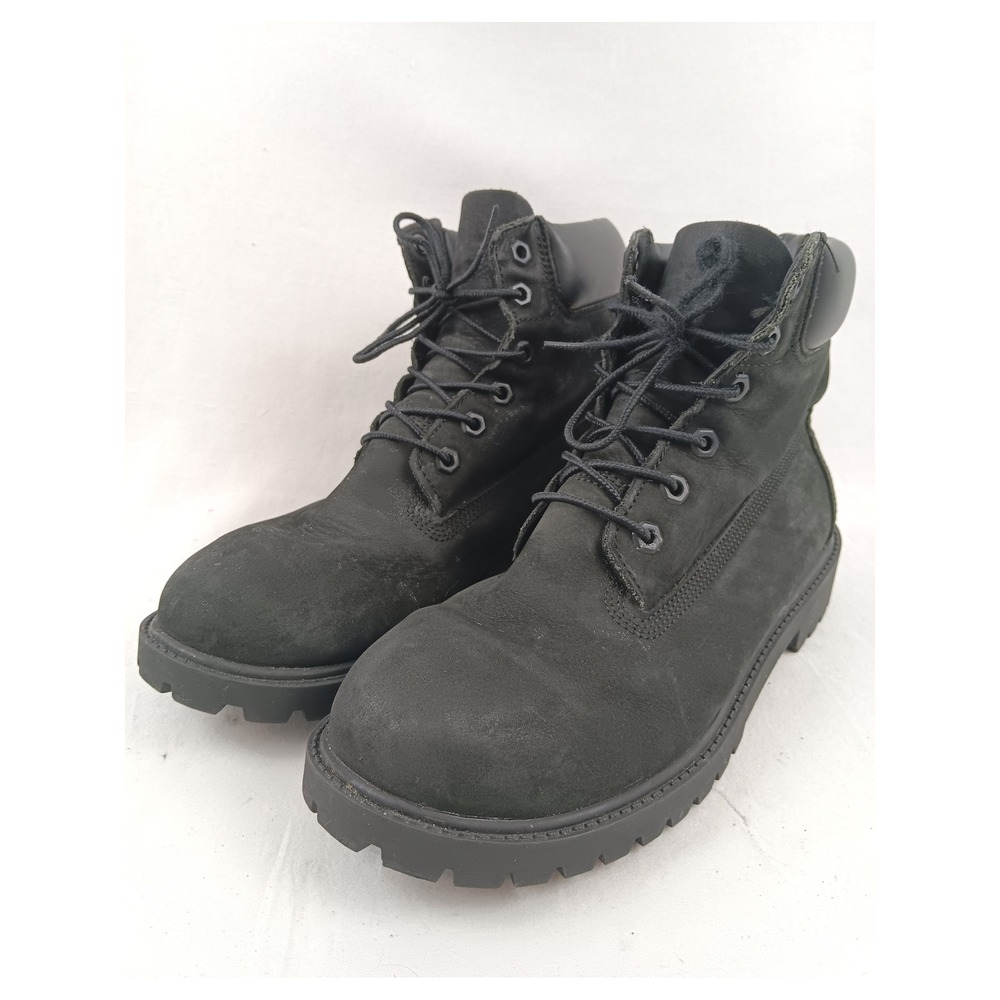 Timberland Black Suede Lace Up 6" Boots Size 7M Women Nubuck 12907